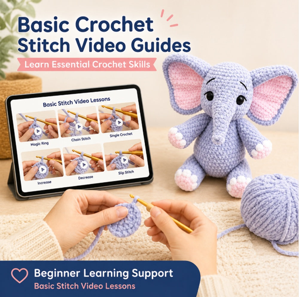 Elephant Crochet Kit for Beginners with Yarn & Supplies – TIKA