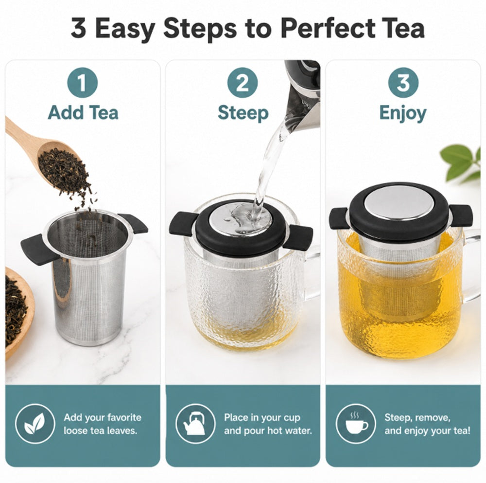 Stainless Steel Fine-Mesh Loose-Leaf Tea Infuser Strainer | TIKA