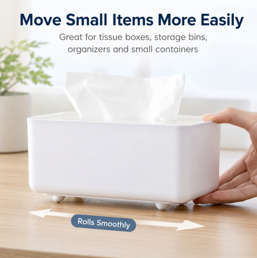 4-Pack Mini Self-Adhesive Stainless Steel Casters | TIKA