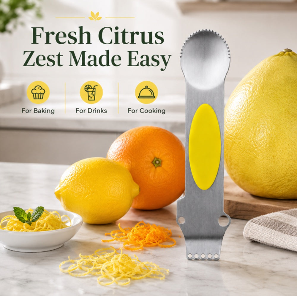 3-in-1 Stainless Steel Lemon Zester, Grater & Citrus Peeler | TIKA