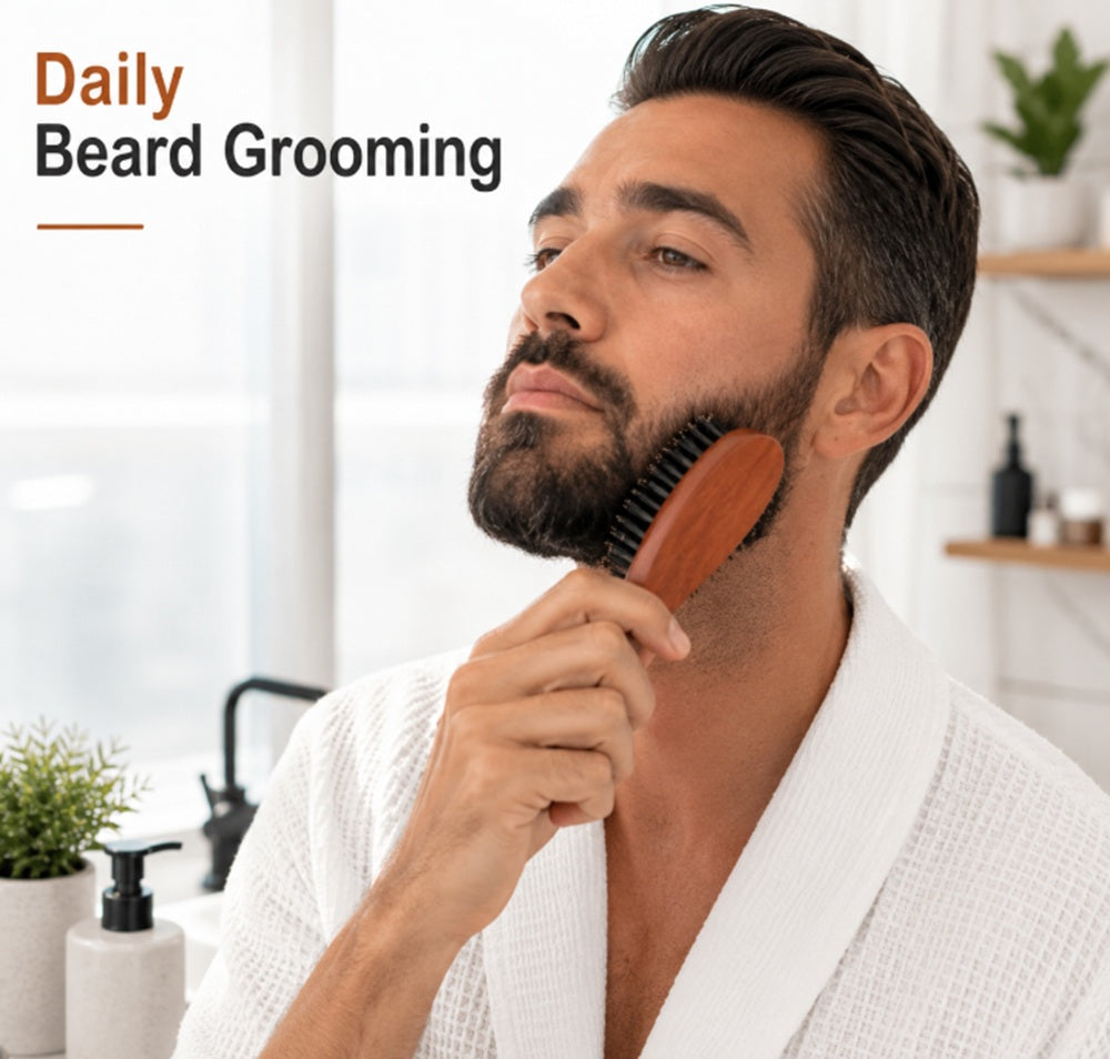 Men’s Boar Bristle Beard & Mustache Brush | TIKA