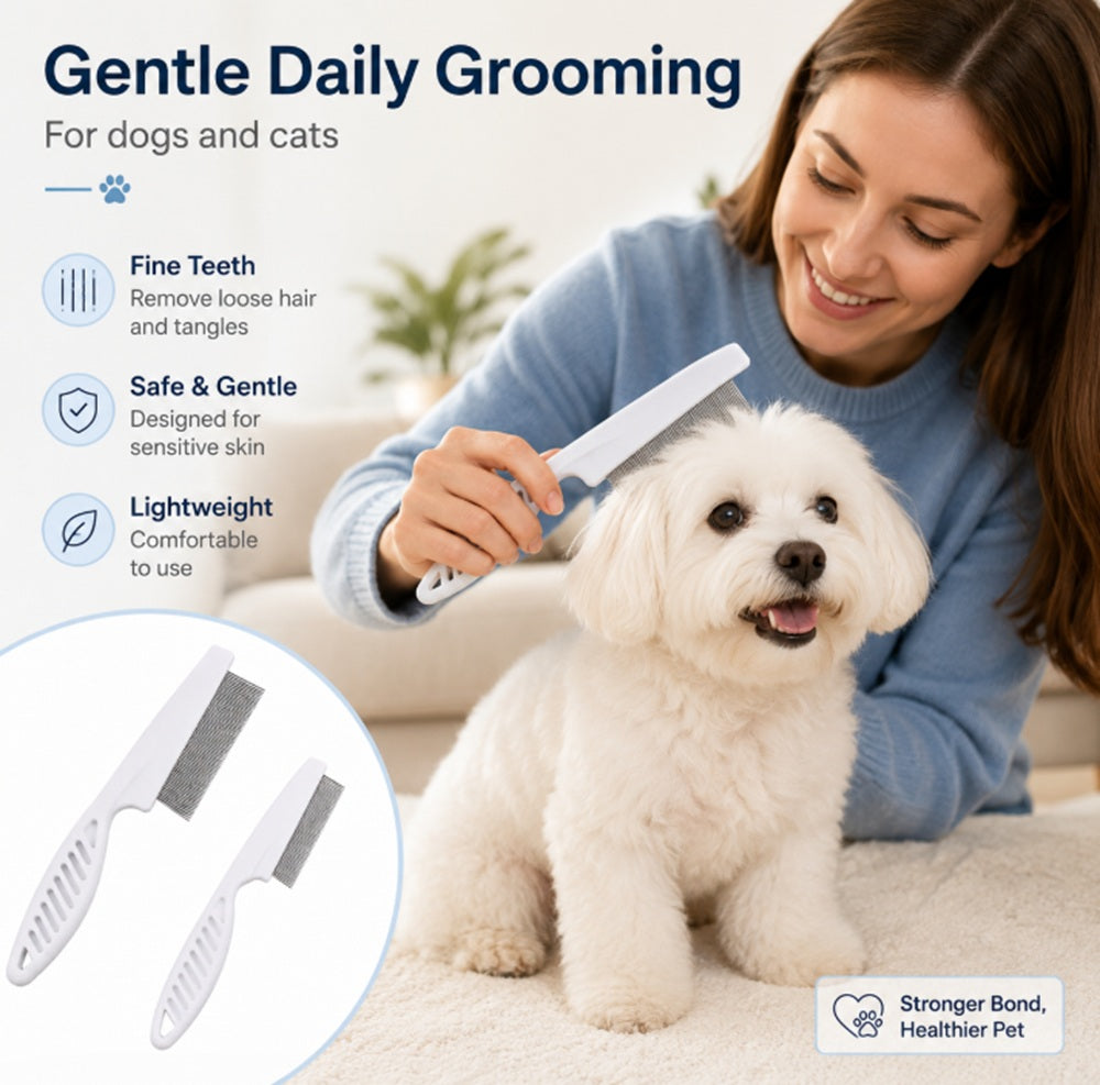 2-Pack Stainless Steel Pet Detangling Combs | TIKA
