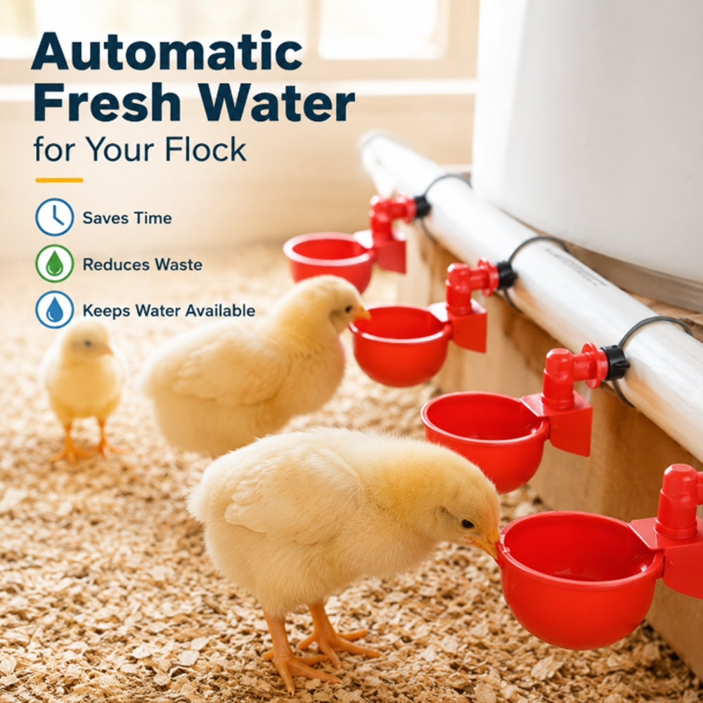 6-Pack Automatic Chicken Waterer Cups | TIKA