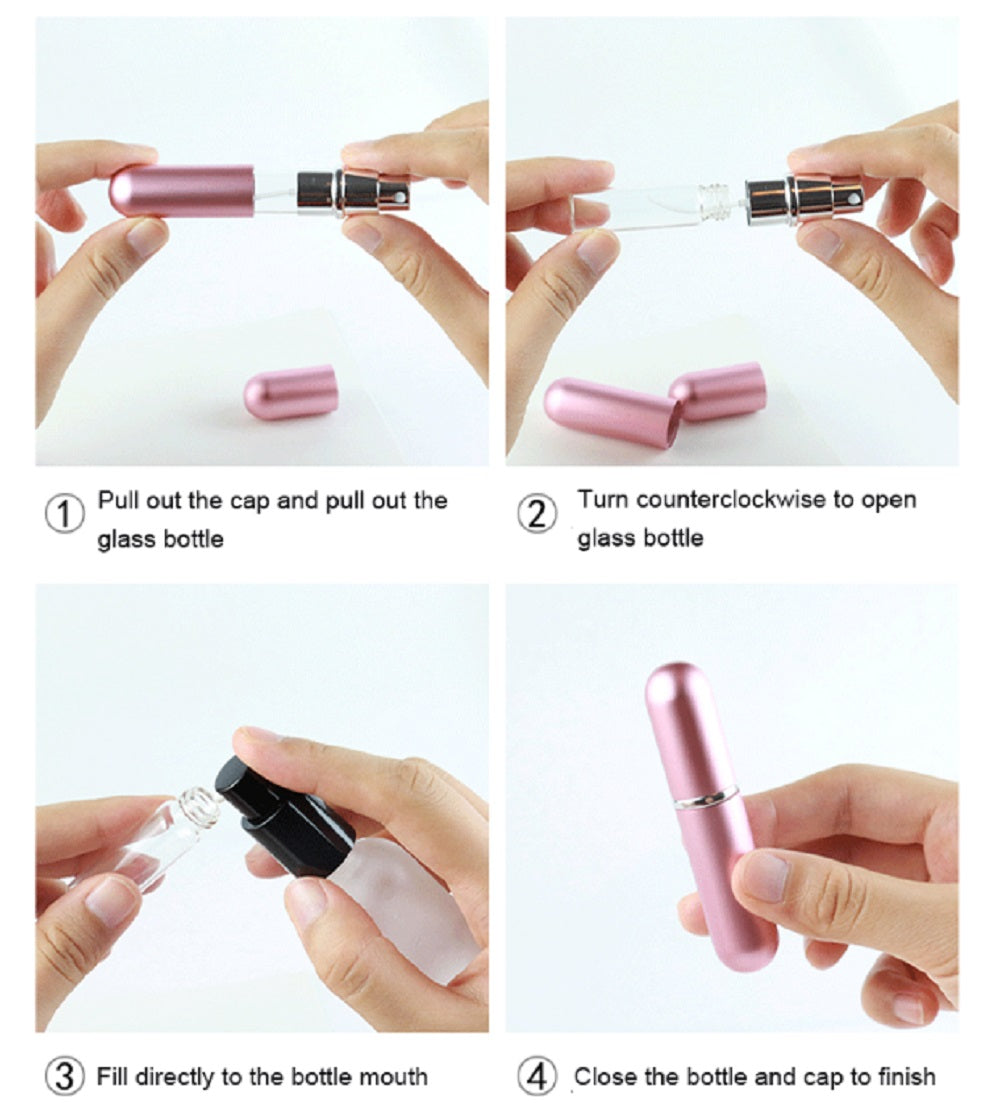 5-Pack 10ml Refillable Travel Perfume Atomizers | TIKA