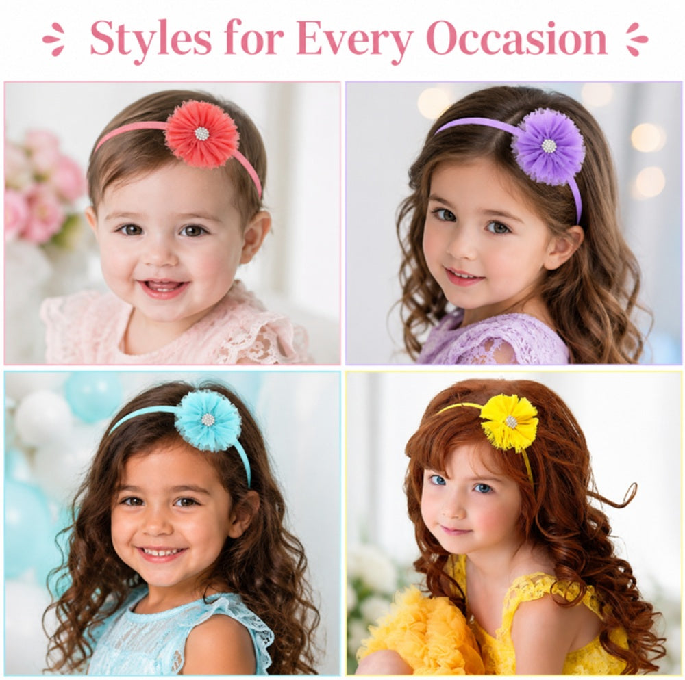 11-Pack Baby Girl Lace Bow & Flower Headbands | TIKA