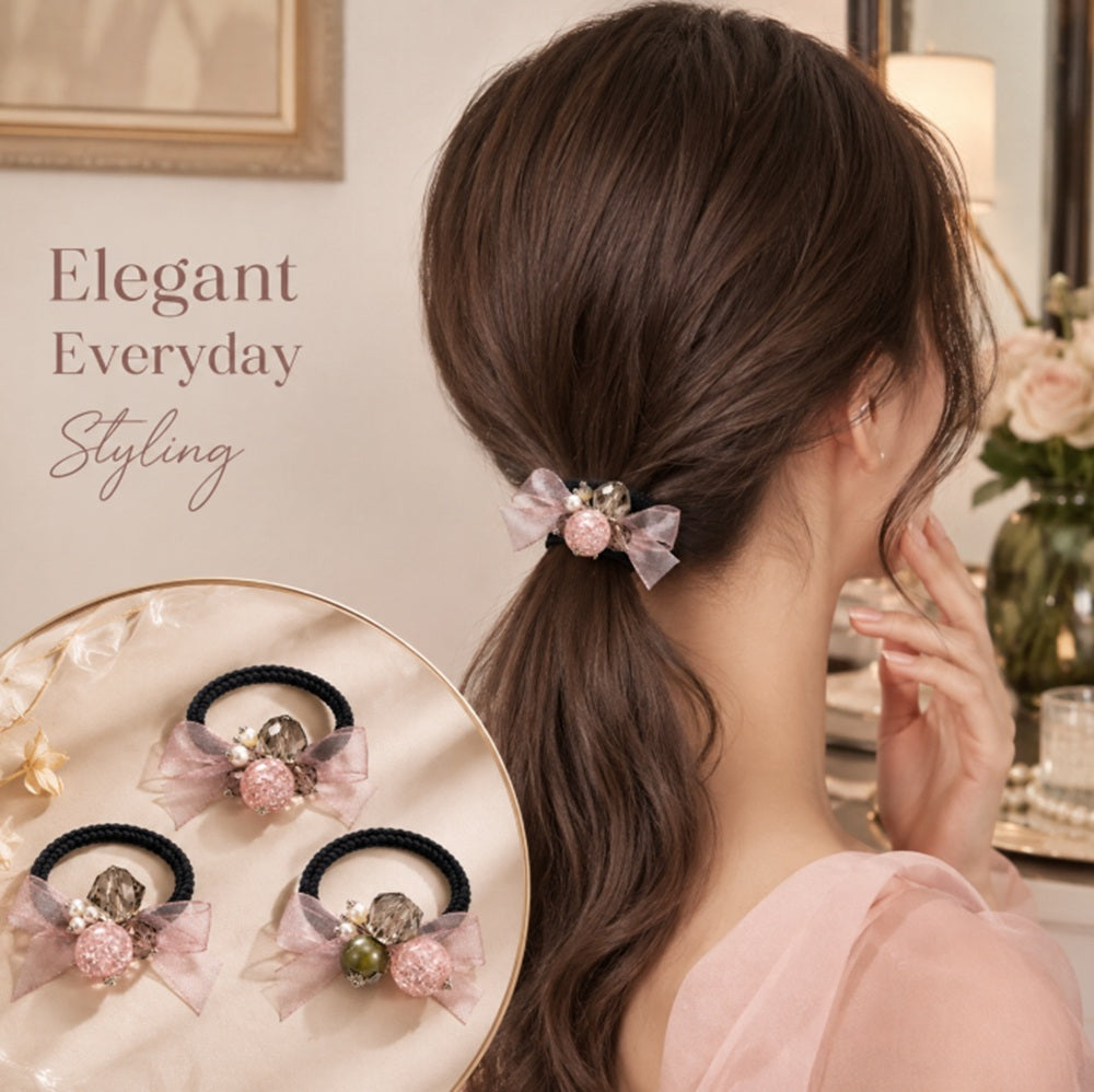 3-Pack Elastic Ponytail Hair Ties for Women & Girls | TIKA