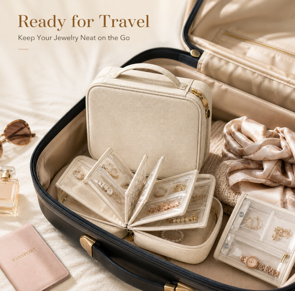 Travel Jewelry Organizer Binder with Clear Zippered Pages | TIKA