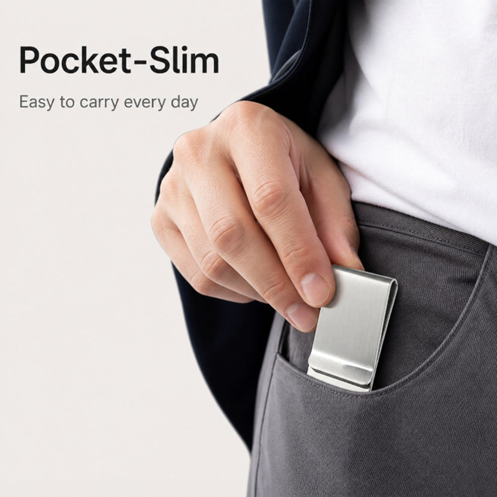 2-Pack Slim Stainless Steel Money Clips – Silver | TIKA