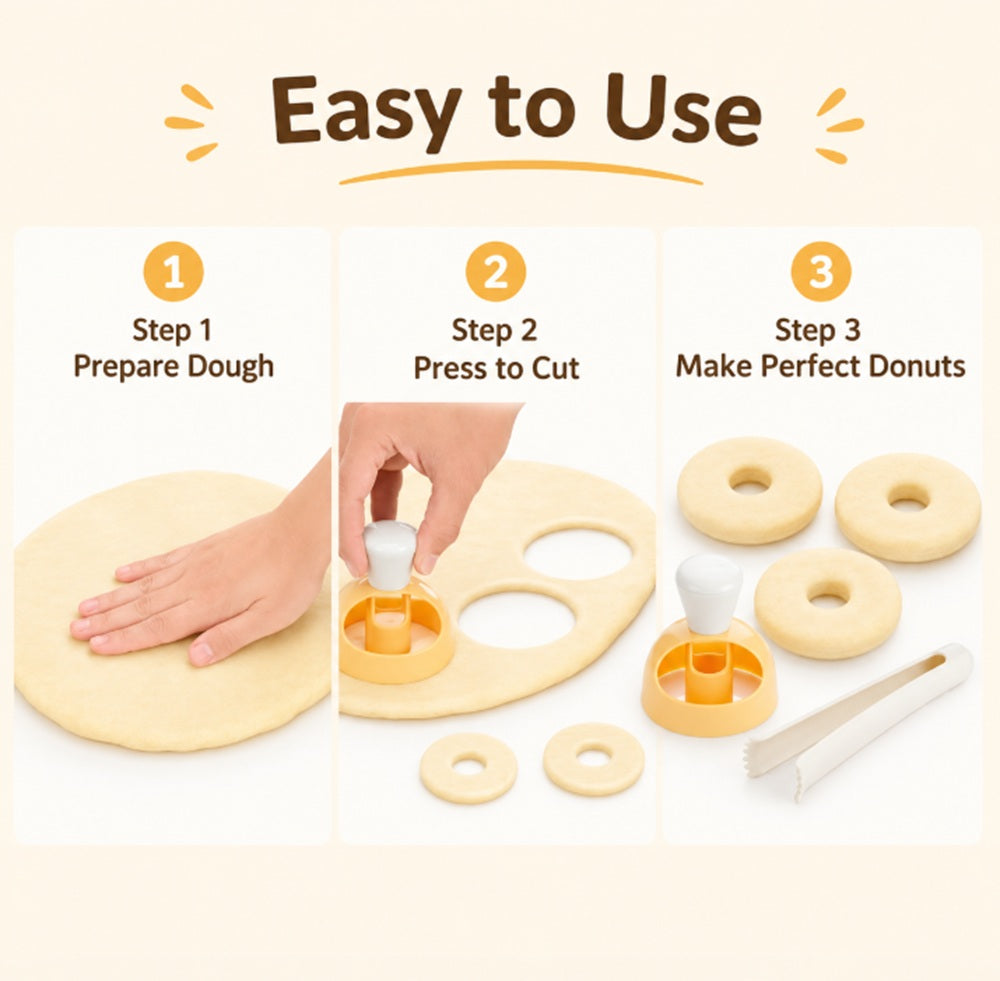 Donut Cutter & Dipping Pliers Set for DIY Baking | TIKA