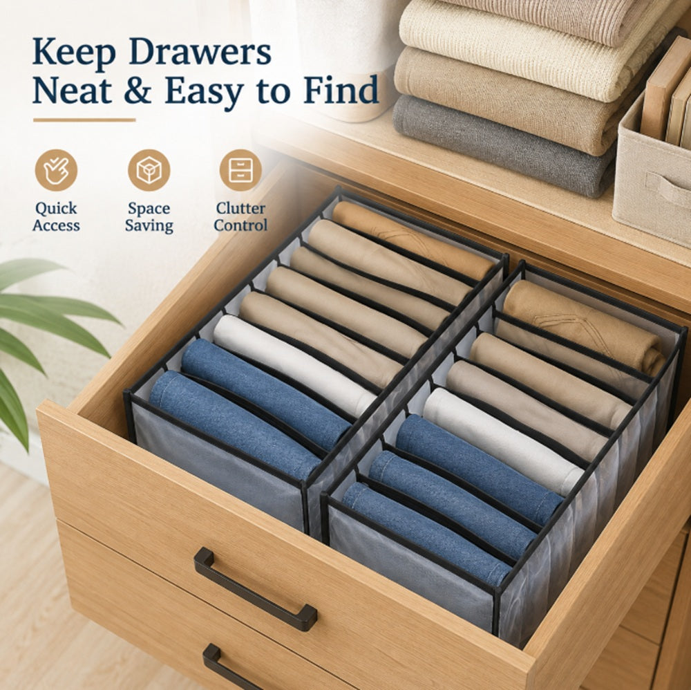 2-Pack Foldable Drawer & Closet Organizer Bins | TIKA