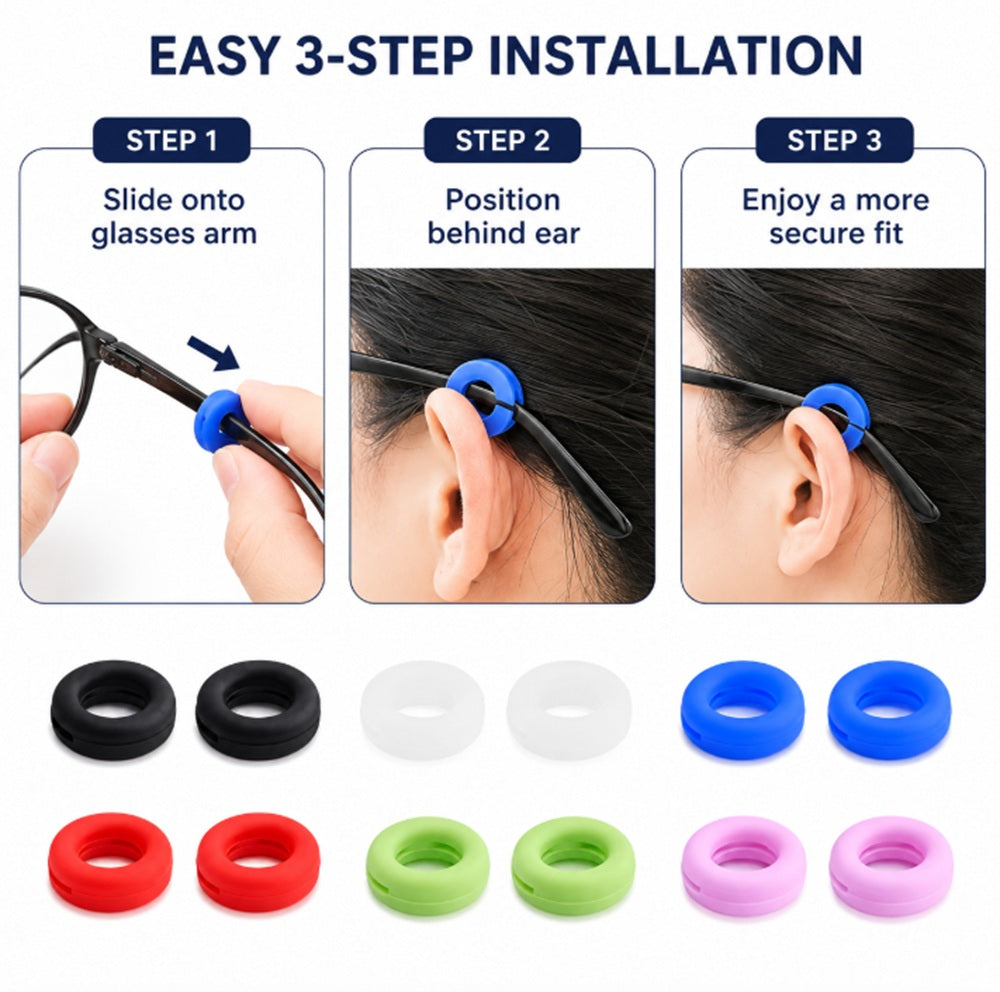 6-Pair Anti-Slip Eyeglass Ear Hooks | TIKA
