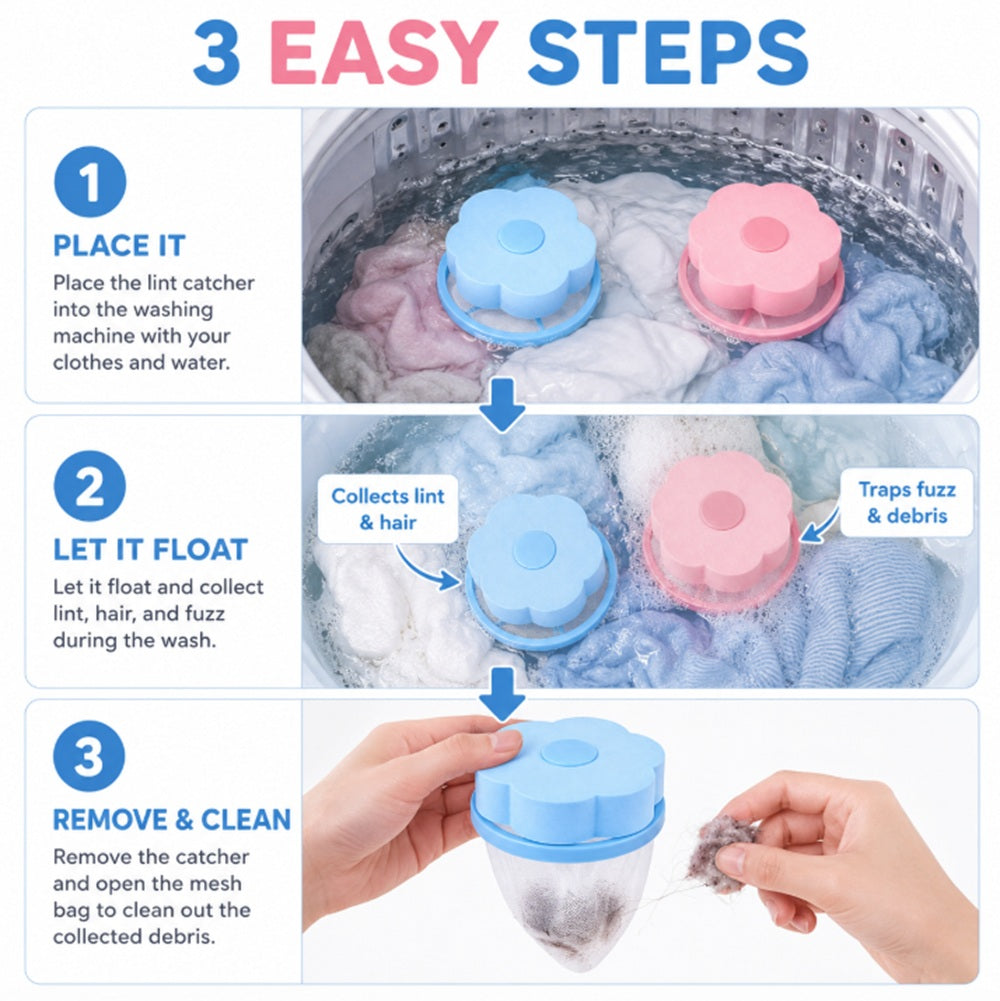 2-Pack Floating Mesh Laundry Lint & Hair Catchers | TIKA
