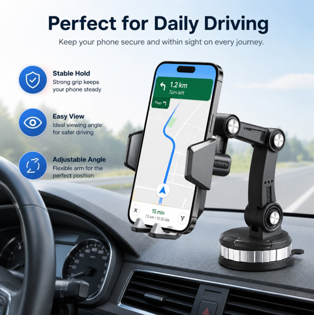2-in-1 360° Car Phone Mount for Vent & Dashboard | TIKA