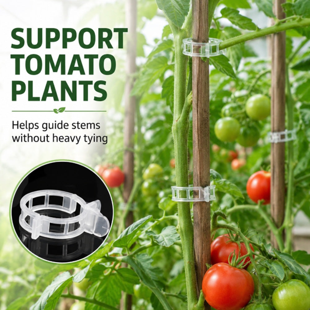 100-Pack Plant Trellis Clips for Tomatoes & Vines | TIKA