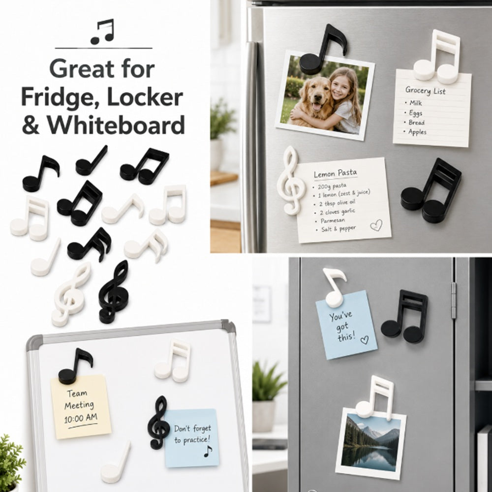 12-Pack Musical Note Refrigerator Magnets | TIKA
