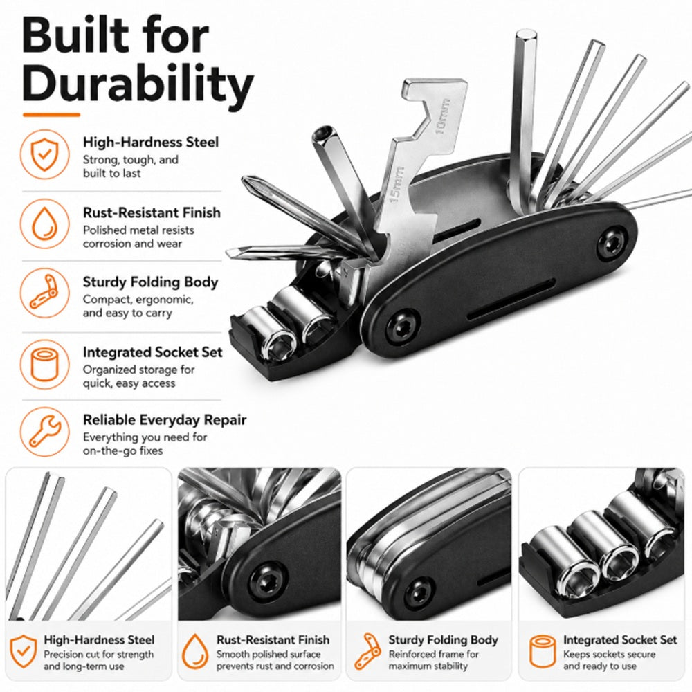 16-in-1 Compact Bicycle Repair Multi-Tool | TIKA