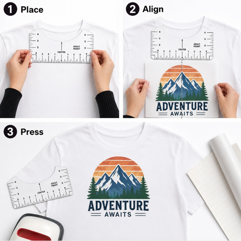 8-Piece T-Shirt Ruler Guide & Centering Tool Set | TIKA