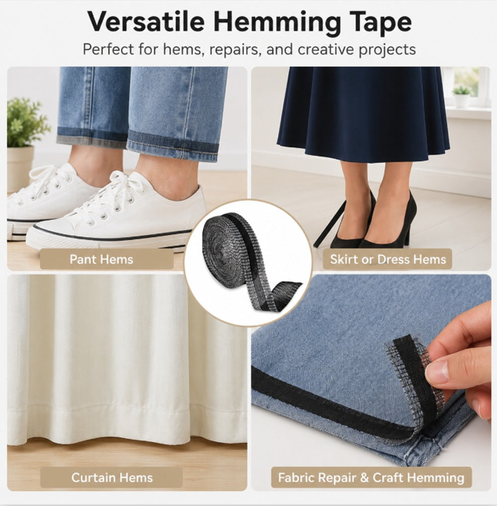 10m Iron-On Hemming Tape, No-Sew Fabric Adhesive | TIKA