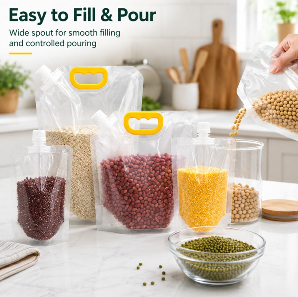 5-Pack Reusable Stand-Up Grain Storage Bags | TIKA