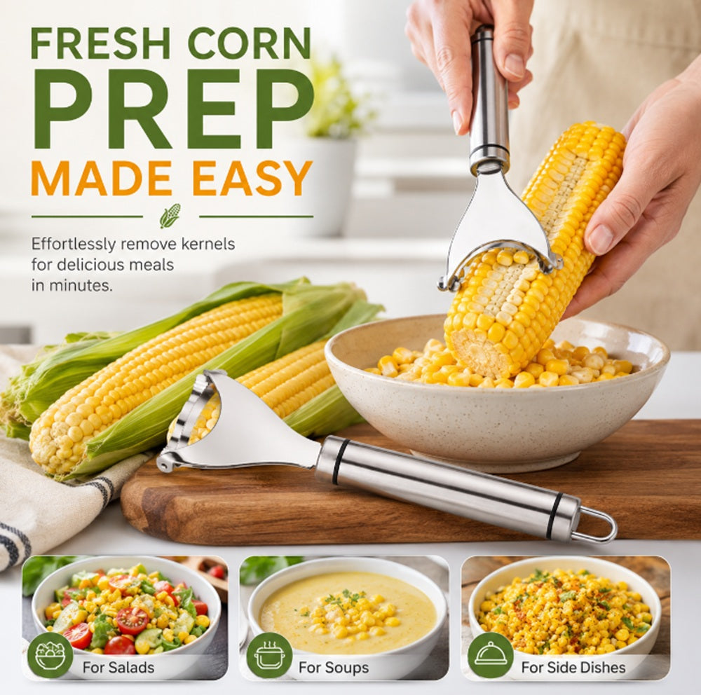 Stainless Steel Corn Peeler & Kernel Stripper, 1 Pack – TIKA