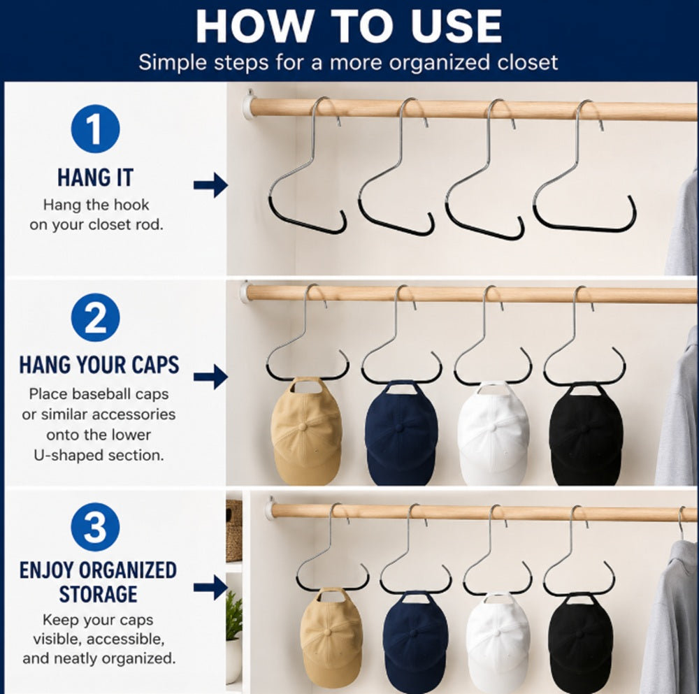 4-Pack Non-Slip Hat & Scarf Organizer Rings | TIKA