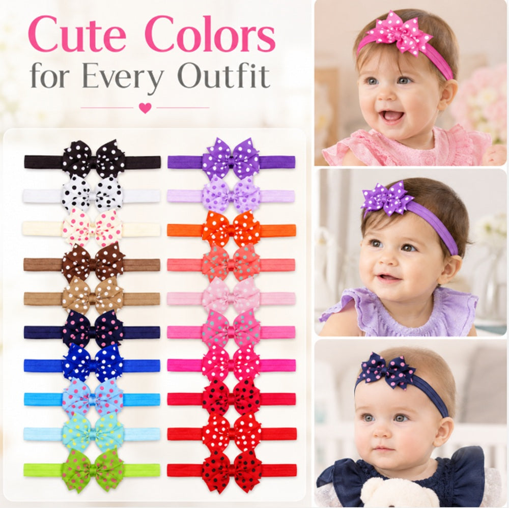 20-Piece Baby Girl Bow Headband Set | TIKA