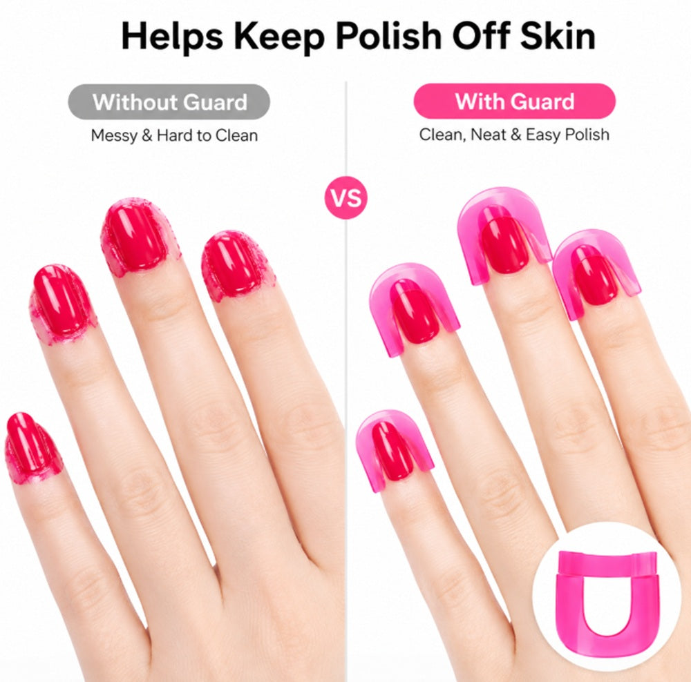 26-Piece Reusable U-Shaped Nail Polish Protector Set | TIKA