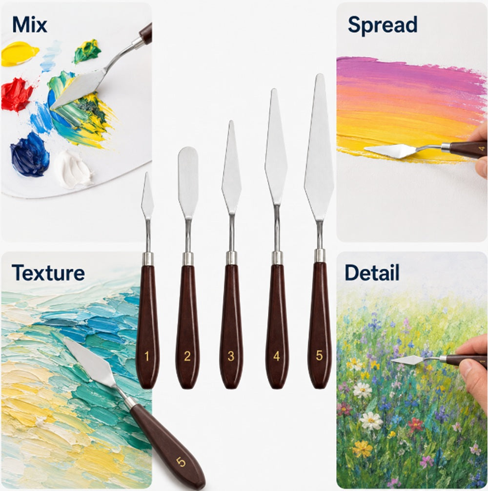 5-Piece Stainless Steel Painting Palette Knife Set | TIKA