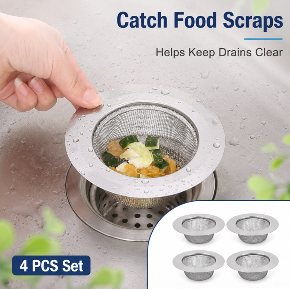 4-Pack 4.5-Inch Stainless Steel Sink Strainers | TIKA