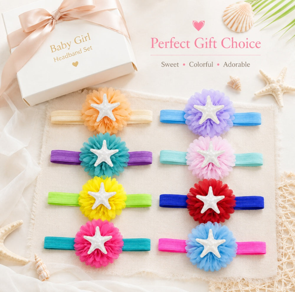 8-Pack Baby Girl Lace, Bow & Flower Headbands | TIKA