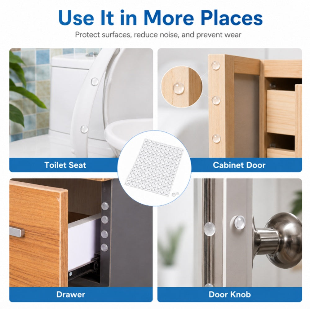 100-Pack Silicone Cabinet Door Bumper Pads | TIKA