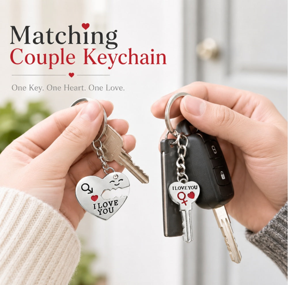 Matching Heart Couple Keychain Set | TIKA