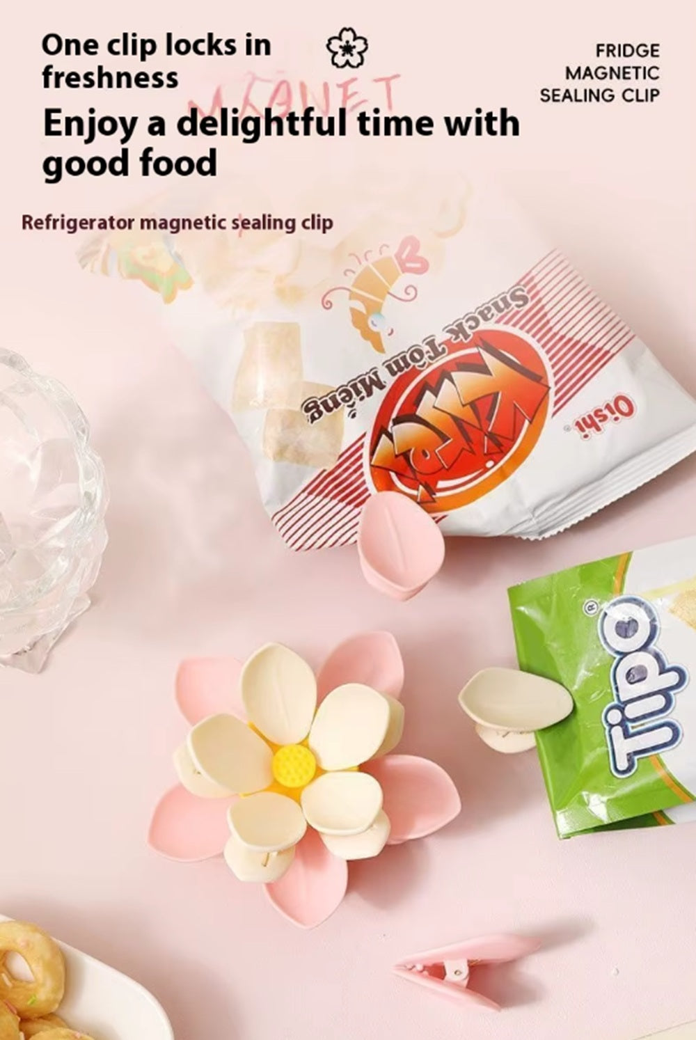 2-Pack Flower Magnetic Fridge Clips | TIKA