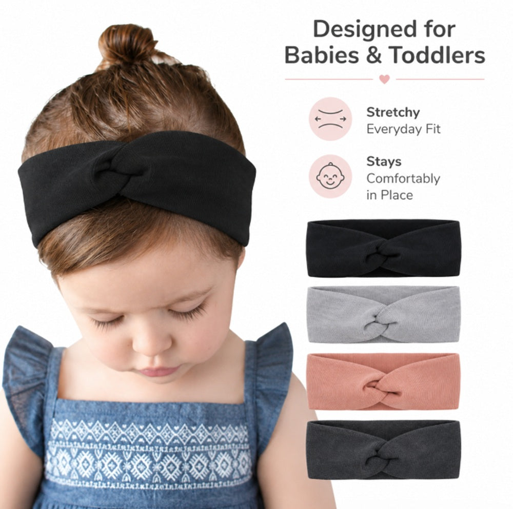 4-Pack Baby Girl Lace Bow Headbands | TIKA