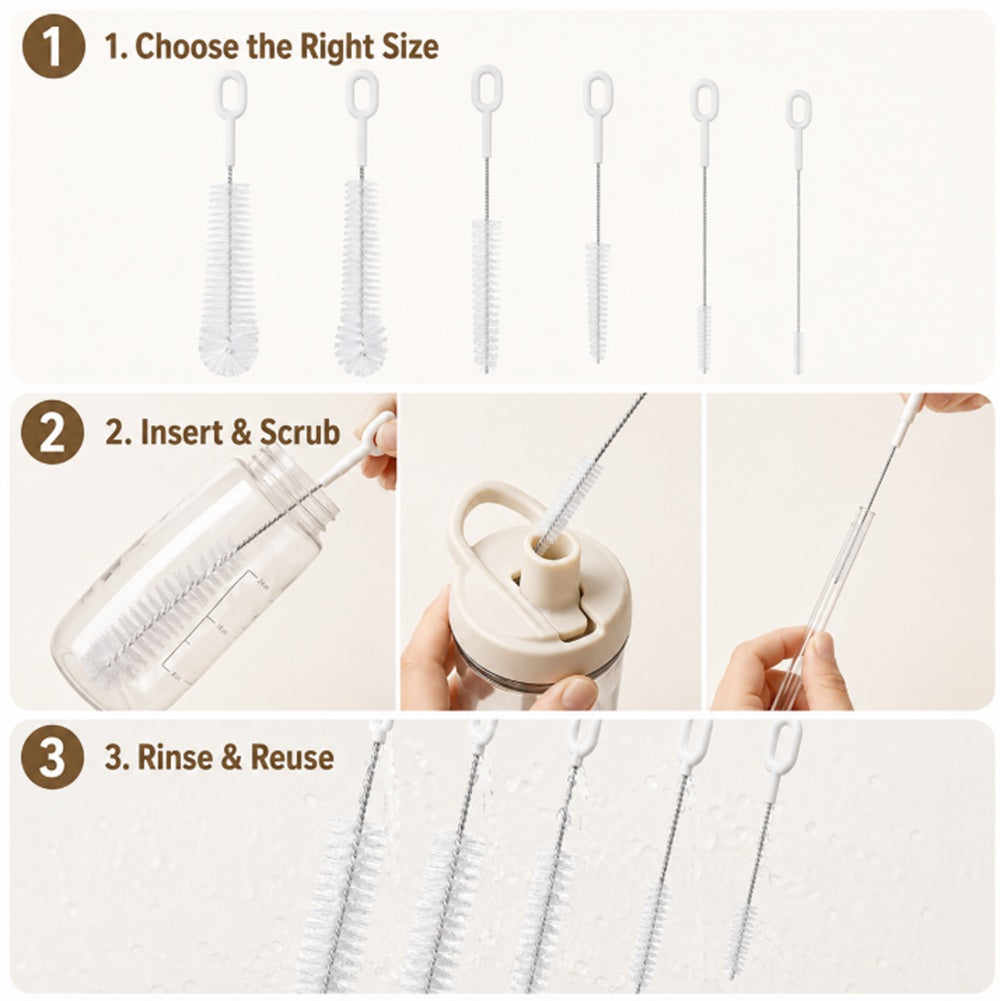 5-Pack Stainless Steel Straw Cleaning Brushes | TIKA