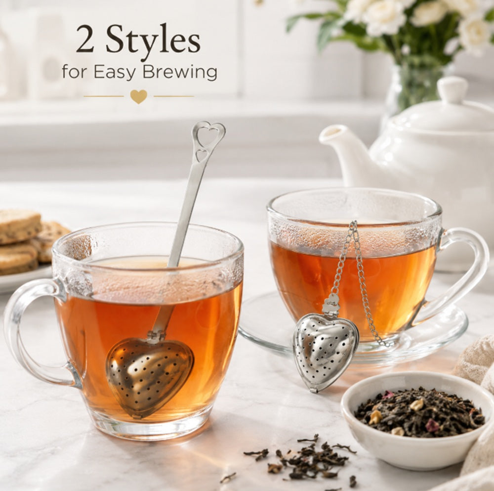 4-Pack Heart-Shaped Stainless Steel Loose-Leaf Tea Infuser Spoons | TIKA