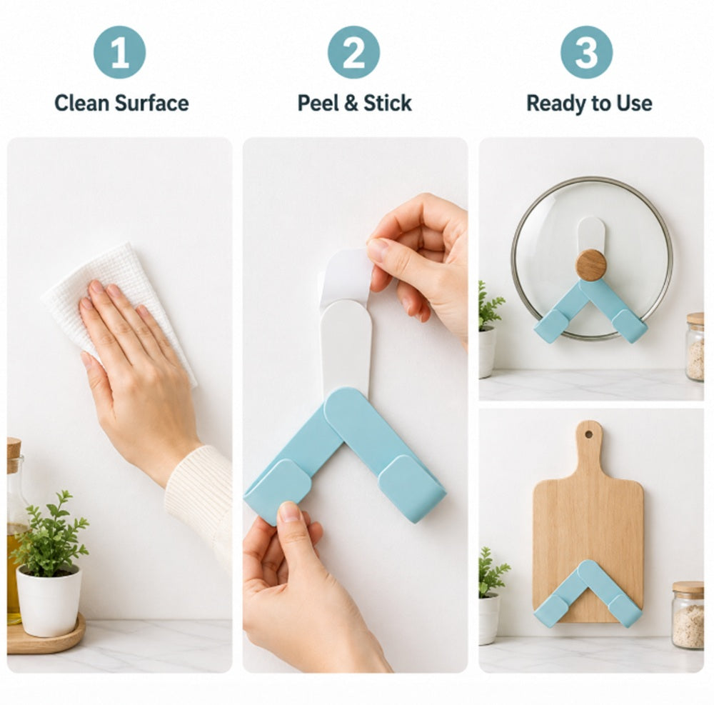 Adjustable Wall-Mounted Pot Lid Holder & Pan Lid Organizer | TIKA