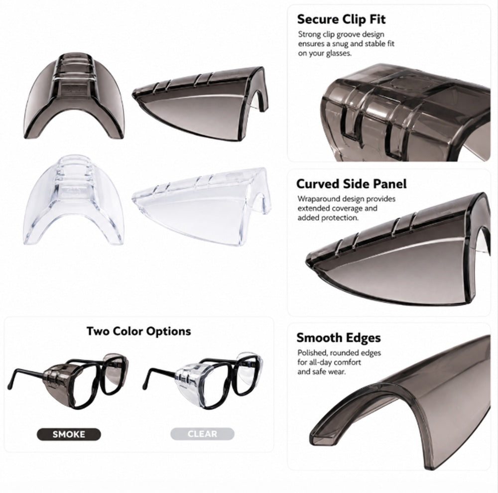 2-Pair Clear Slip-On Eyeglass Side Shields | TIKA