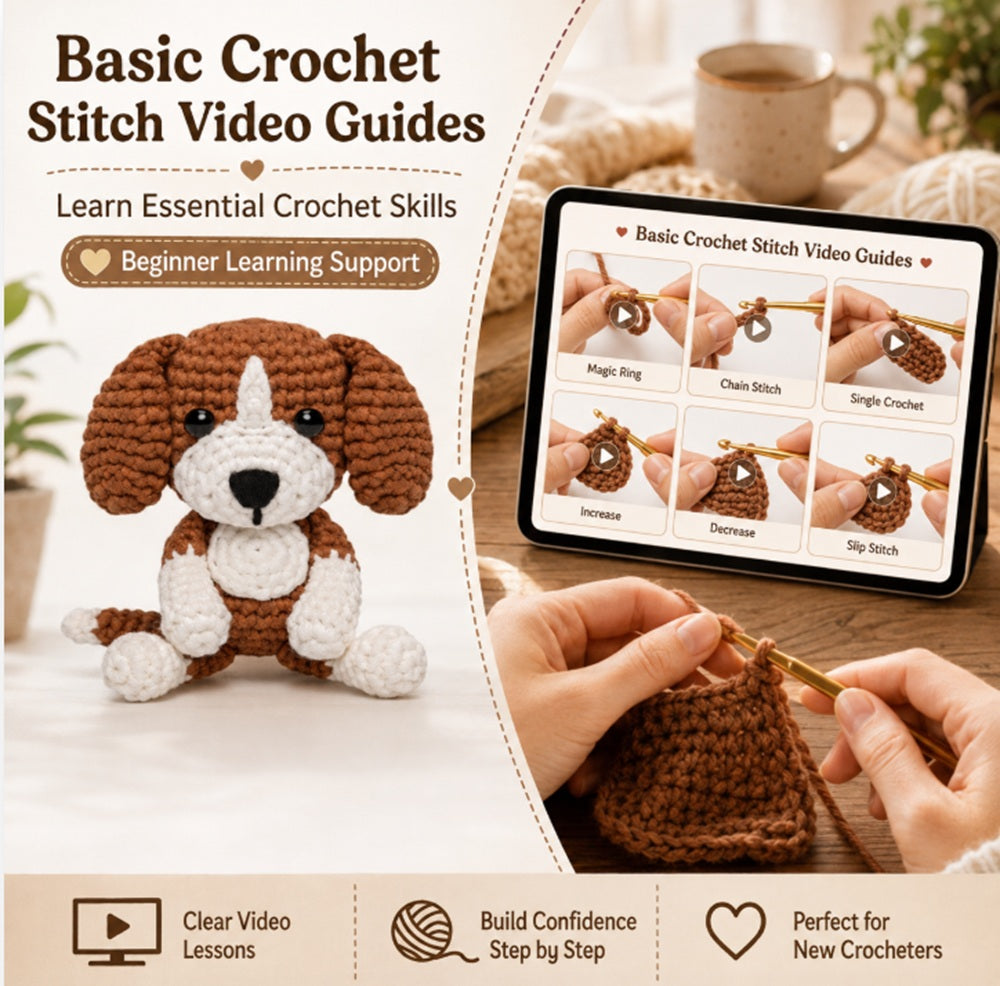 Puppy Beagle Crochet Kit for Beginners with Video Tutorials – TIKA