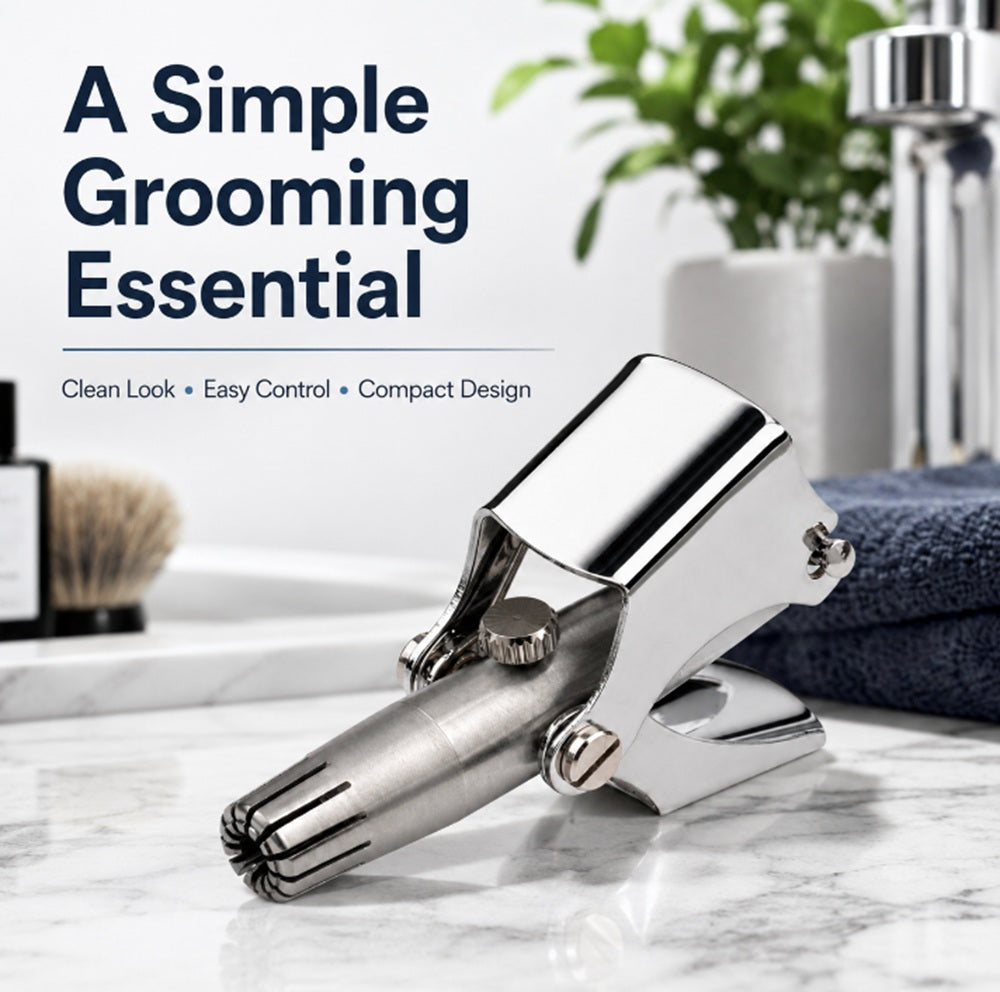 Stainless Steel Manual Rotary Nose Hair Trimmer | TIKA