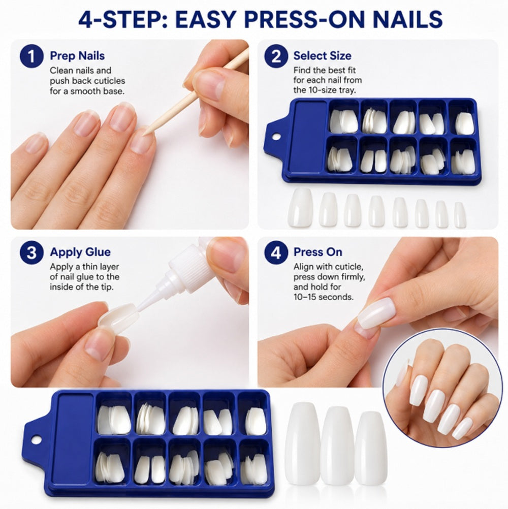 100-Pack French Half-Cover Nail Tips | TIKA