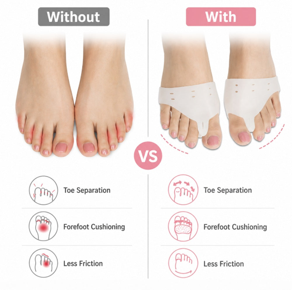 1-Pair Silicone Gel Big Toe Spacers | TIKA