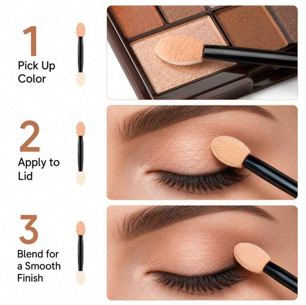 100-Pack Dual-Ended Disposable Eyeshadow Applicators | TIKA