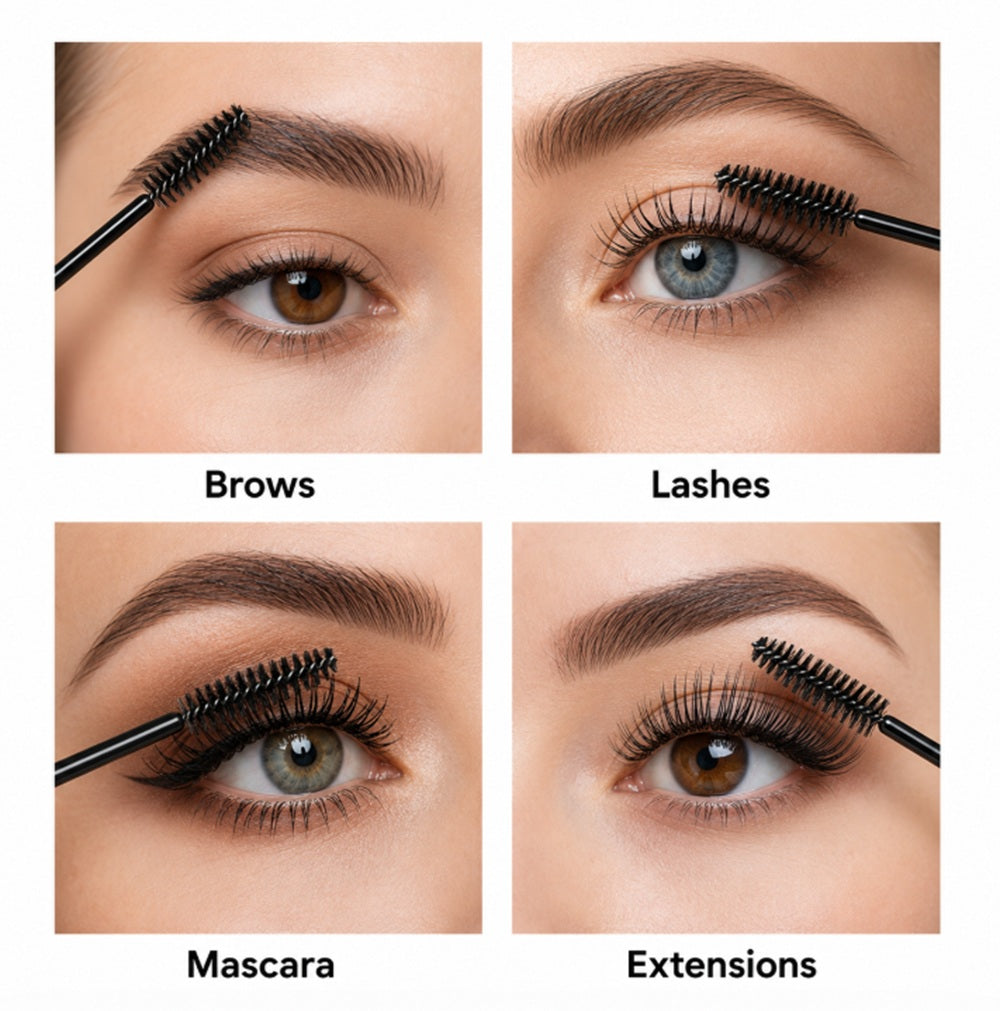 100-Pack Disposable Mascara Wands & Eyelash Spoolies | TIKA