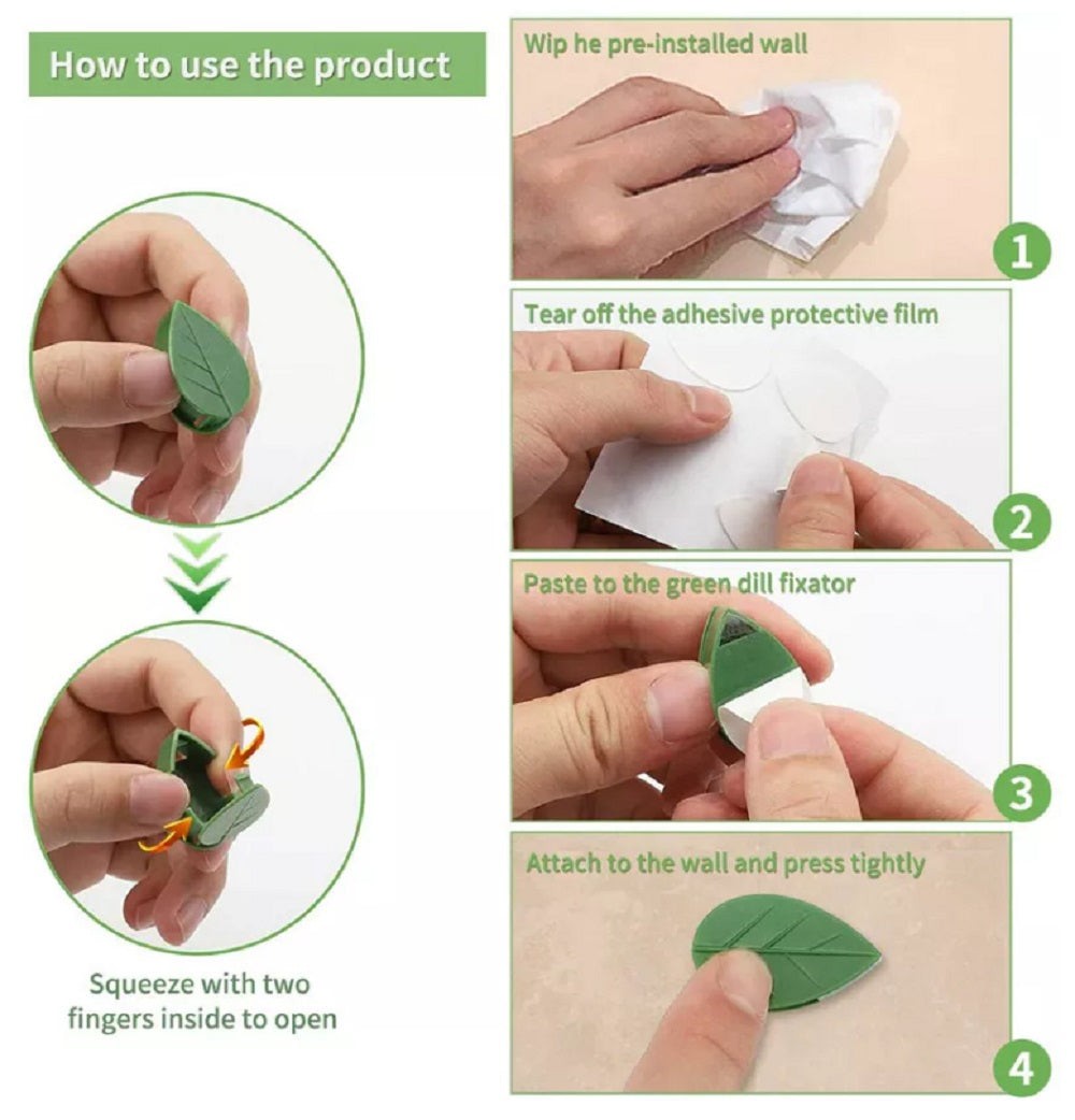 30-Pack Self-Adhesive Plant Climbing Wall Clips | TIKA