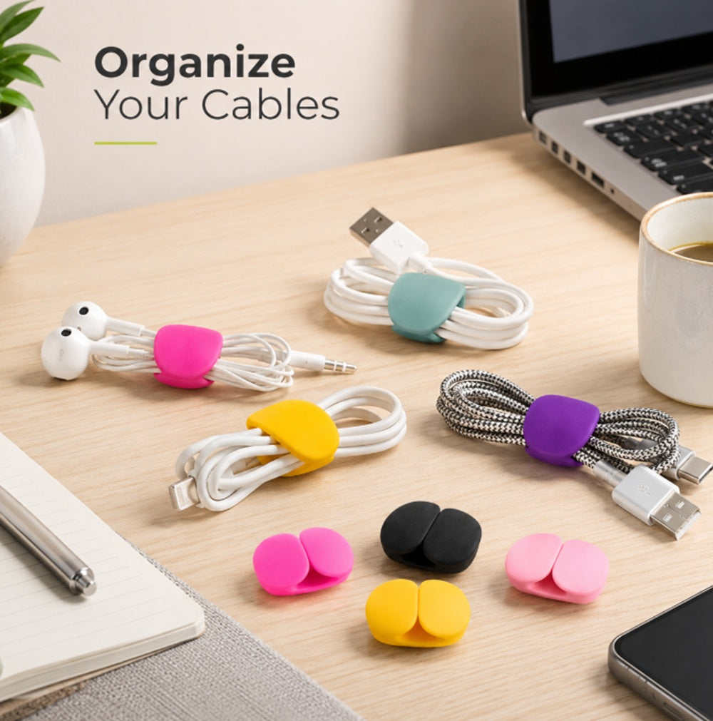 6-Pack Silicone Cable Organizer Clips | TIKA