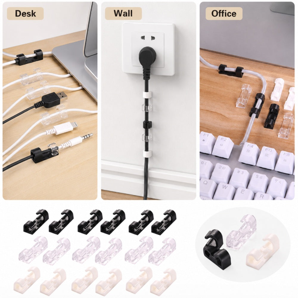 48-Pack Self-Adhesive Cable Organizer Clips | TIKA
