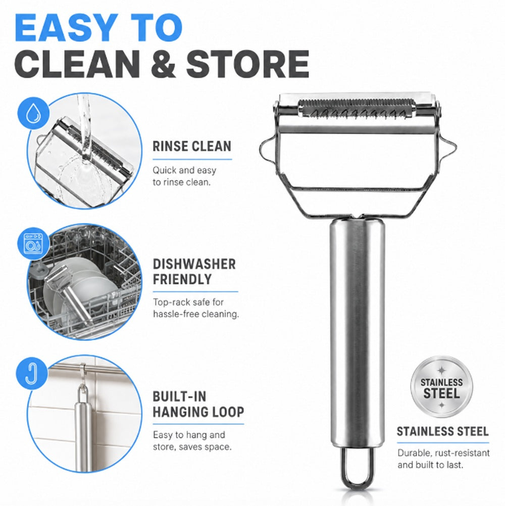 Stainless Steel Dual-Blade Peeler & Julienne Slicer – TIKA
