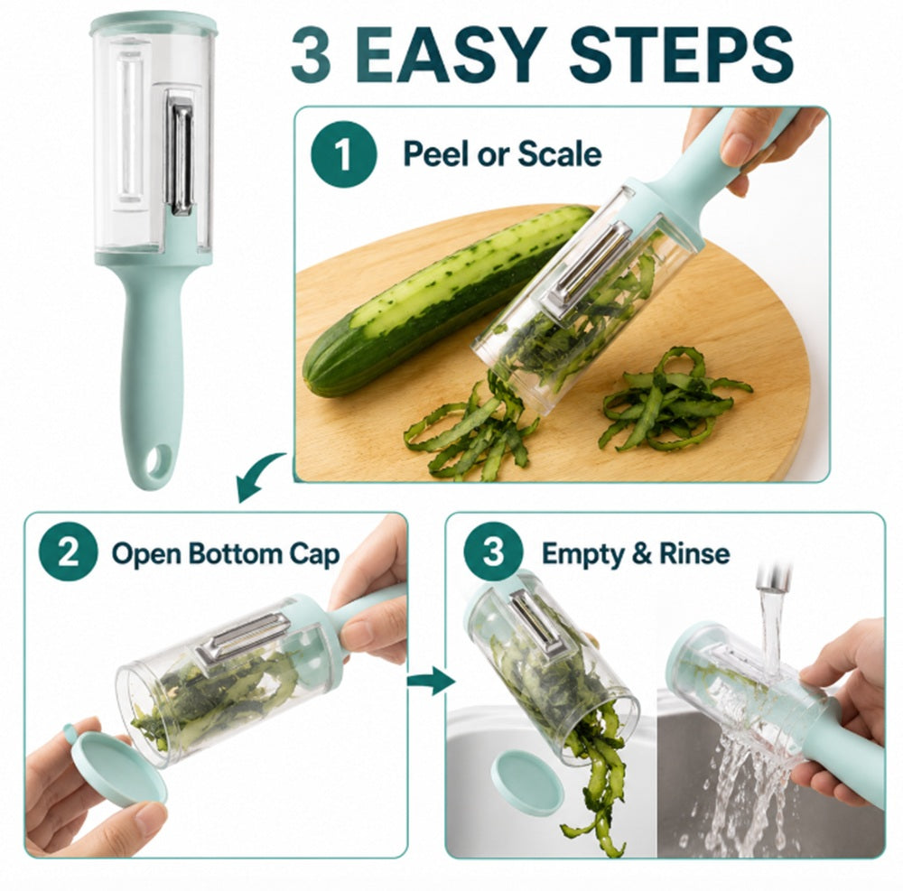 Fruit & Vegetable Peeler and Fish Scaler with Steel Blade – TIKA