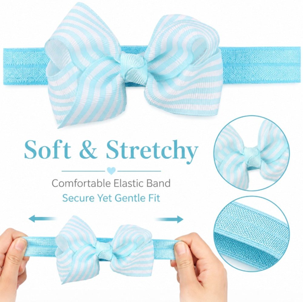 6-Pack Baby Girl Flower & Bow Headbands | TIKA